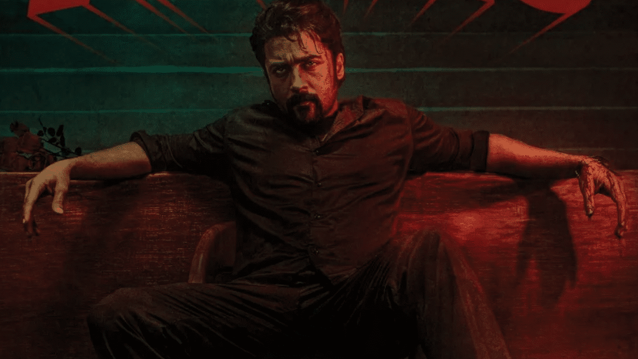 Suriya and Pooja Hegde in Retro Telugu teaser, a vintage-action romance directed by Karthik Subbaraj.