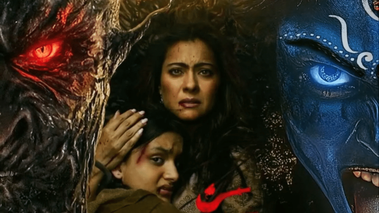 Kajol in a fierce avatar from the upcoming mythological horror film 'Maa.'