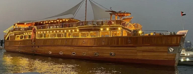Dhow dinner cruise on Dubai creek Dubai 768x295