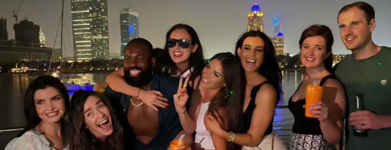 Gathering at Evening 4 Hour Yacht Cruise with Unlimited Drinks Dubai 768x295