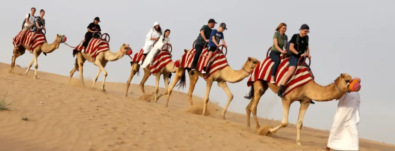 Premium Red Dunes Safari with Camel Ride 3 Cuisines at Al Khayma Camp Dubai 768x295