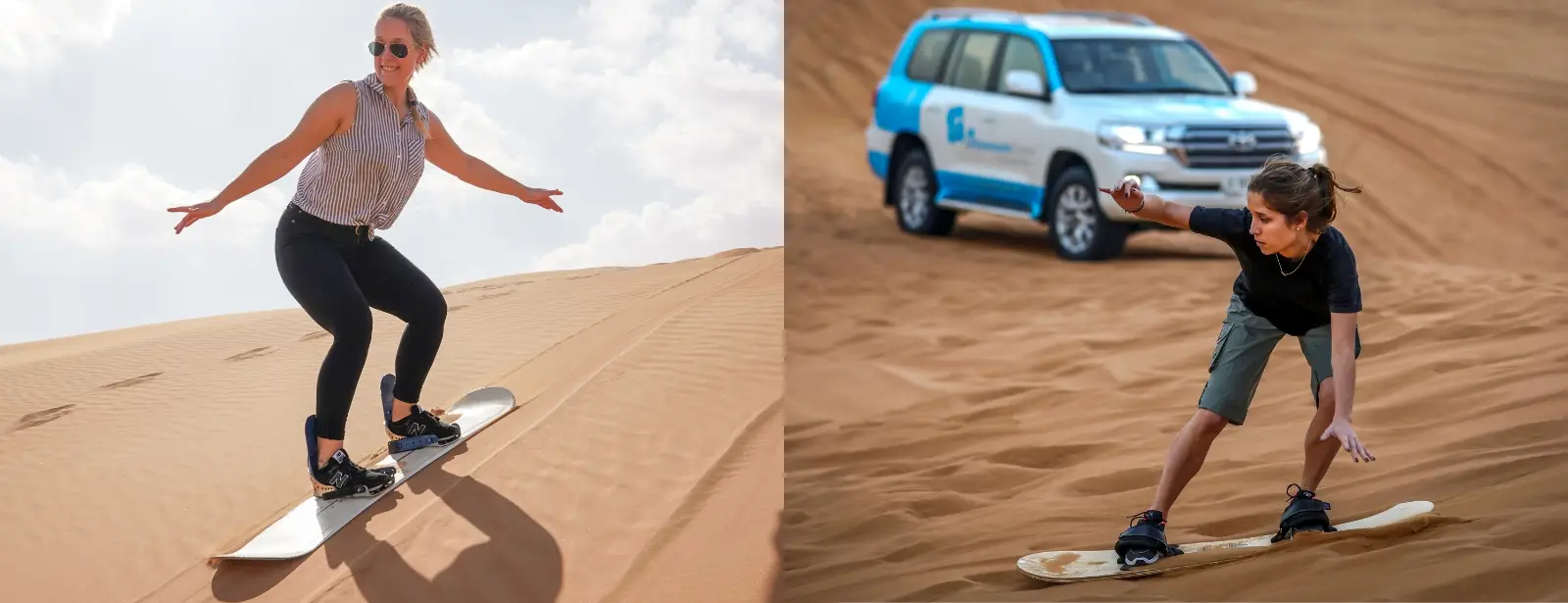 Sand boarding in Morning Desert Safari Dubai