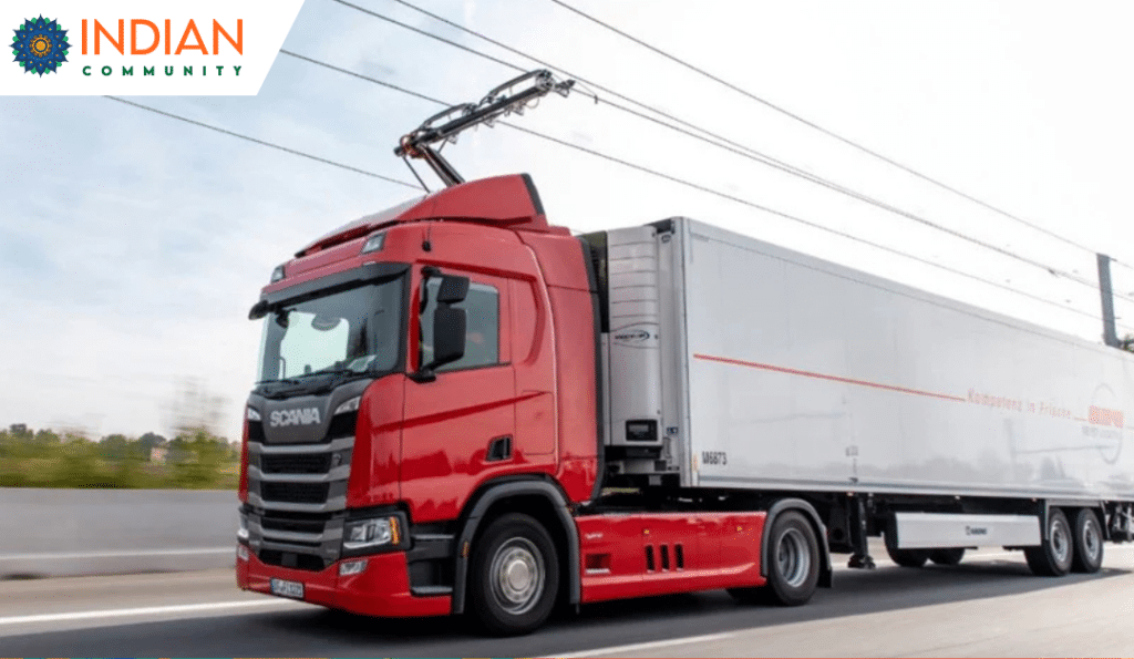 An image of a n electric truck and cables