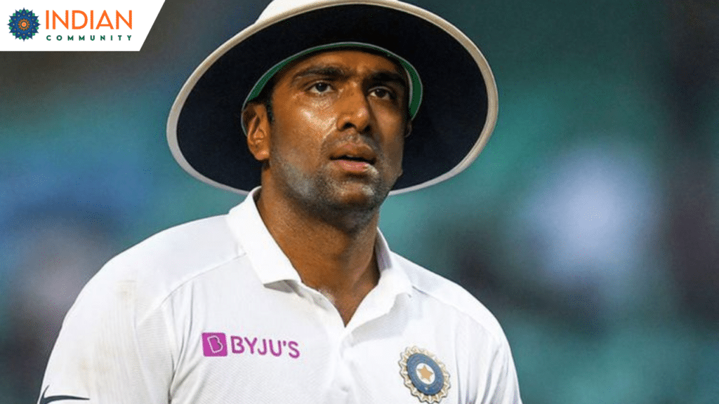 An image of Ravichandran Ashwin in white uniform