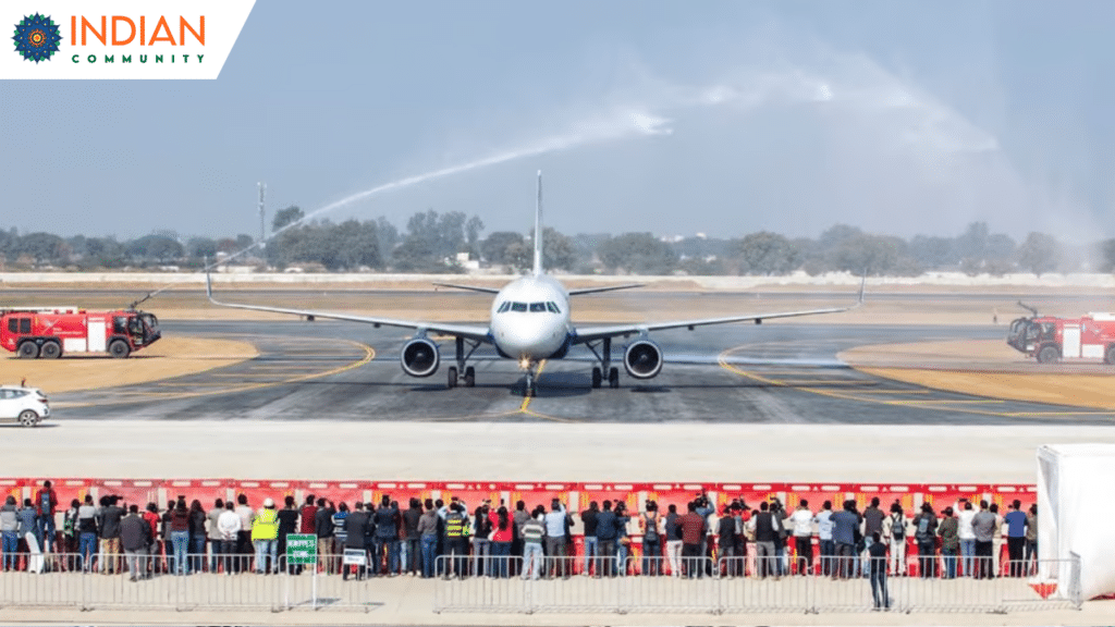An image of Airplane at Noida International Airport.