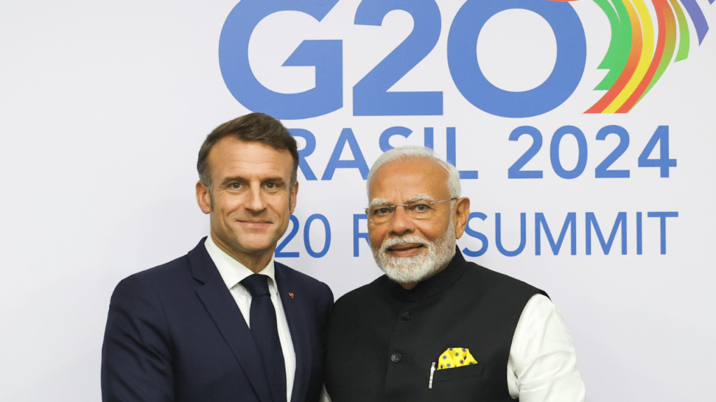 Modi with Emmanuel macron