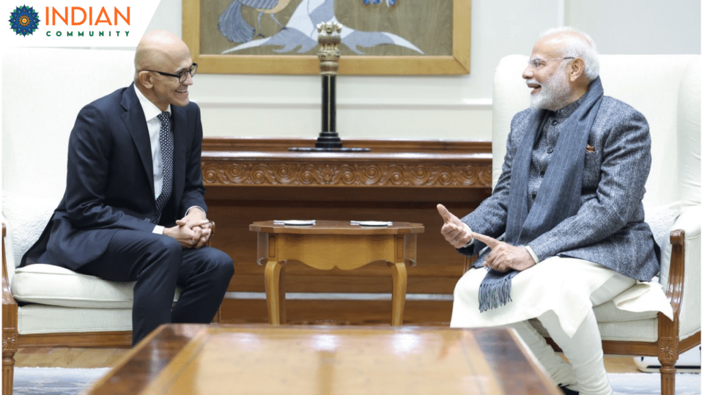 CEO Satya Nadella meets with Prime Minister Narendra Modi