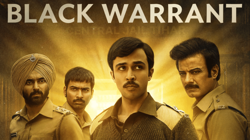 Black Warrant Netflix series poster featuring Zahan Kapoor as ASP Sunil Kumar Gupta.