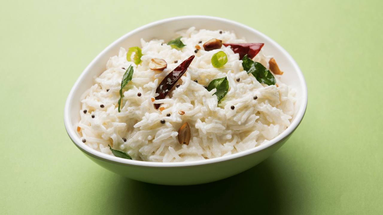 curd rice served in a bowl