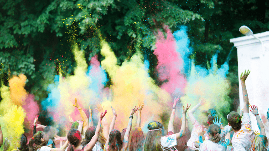 holi celebration being done in new york