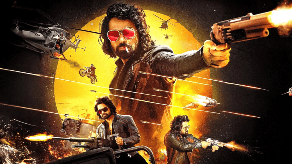 Himesh Reshammiya in Badass Ravi Kumar movie poster, showcasing action-packed 80s Bollywood style.