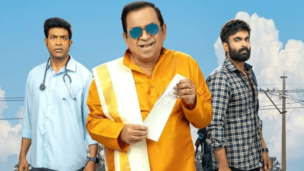 Brahmanandam and Raja Goutham in Brahma Anandam movie scene.