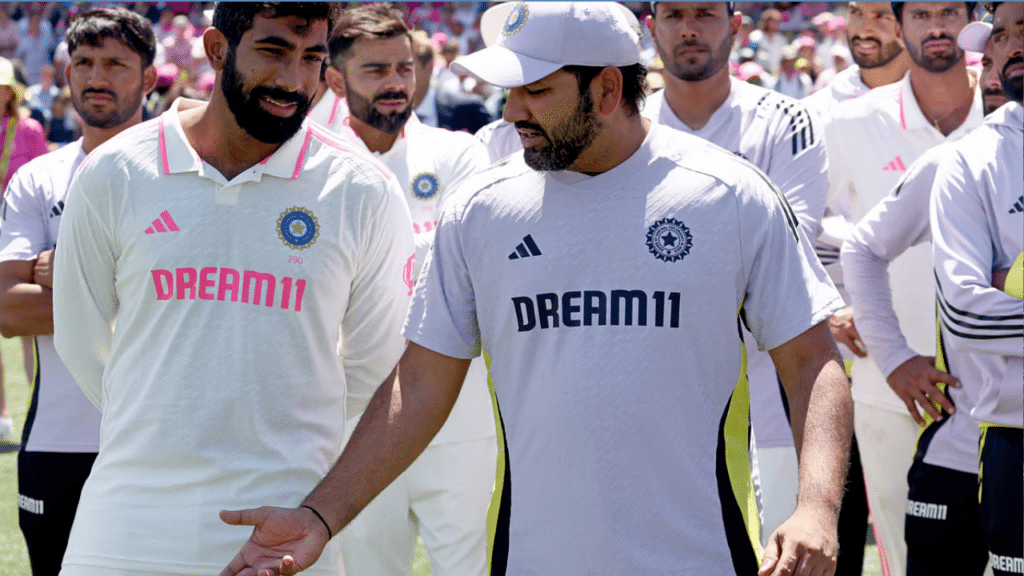 Jasprit Bumrah chats with Rohit Sharma