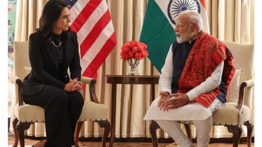 Intel Chief Tulsi Gabbard with PM Modi.