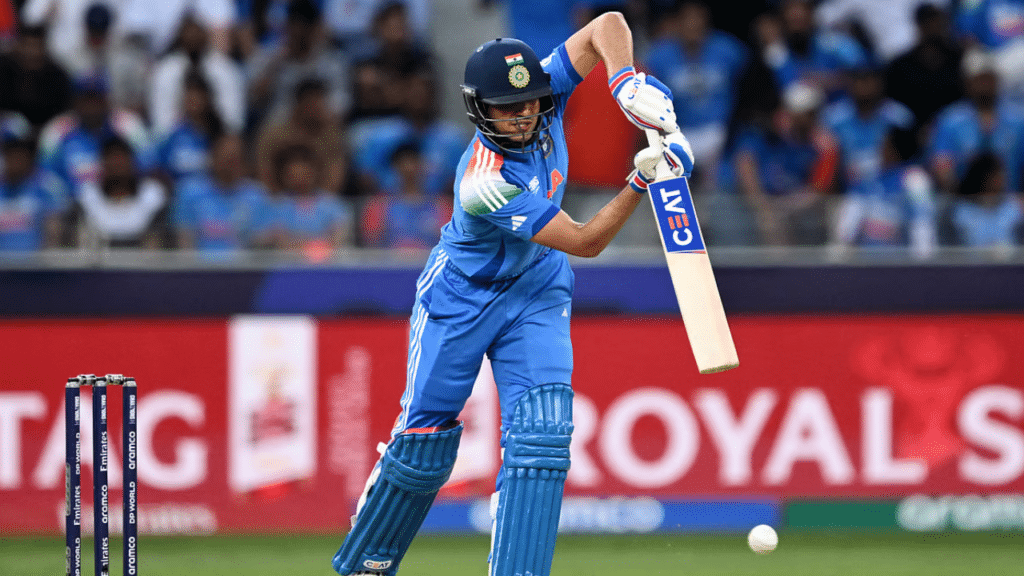 India's Shubman Gill plays a shot during the ICC Champions Trophy