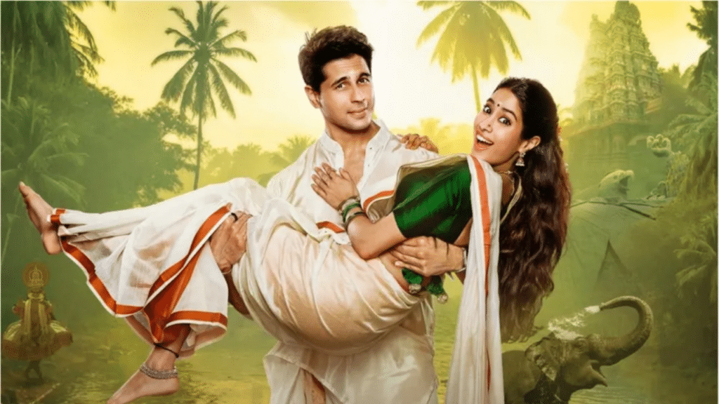 Param Sundari First Look - Sidharth Malhotra and Janhvi Kapoor in ethnic South Indian attire, showcasing a blend of North and South cultures.