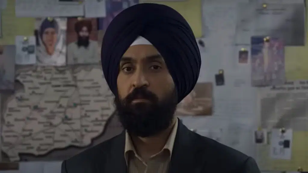 Diljit Dosanjh in Punjab '95 movie still, based on the real-life activist Jaswant Singh Khalra.