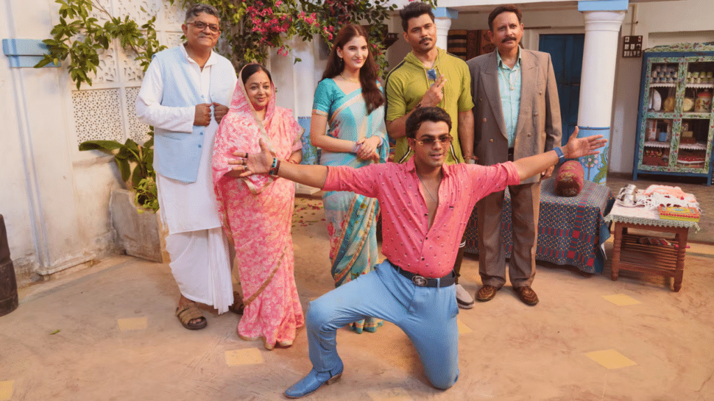 A vibrant still from Dupahiya, showcasing Renuka Shahane as Pushplata Yadav, a Panchayat ward member and single mother fighting patriarchy in rural India.