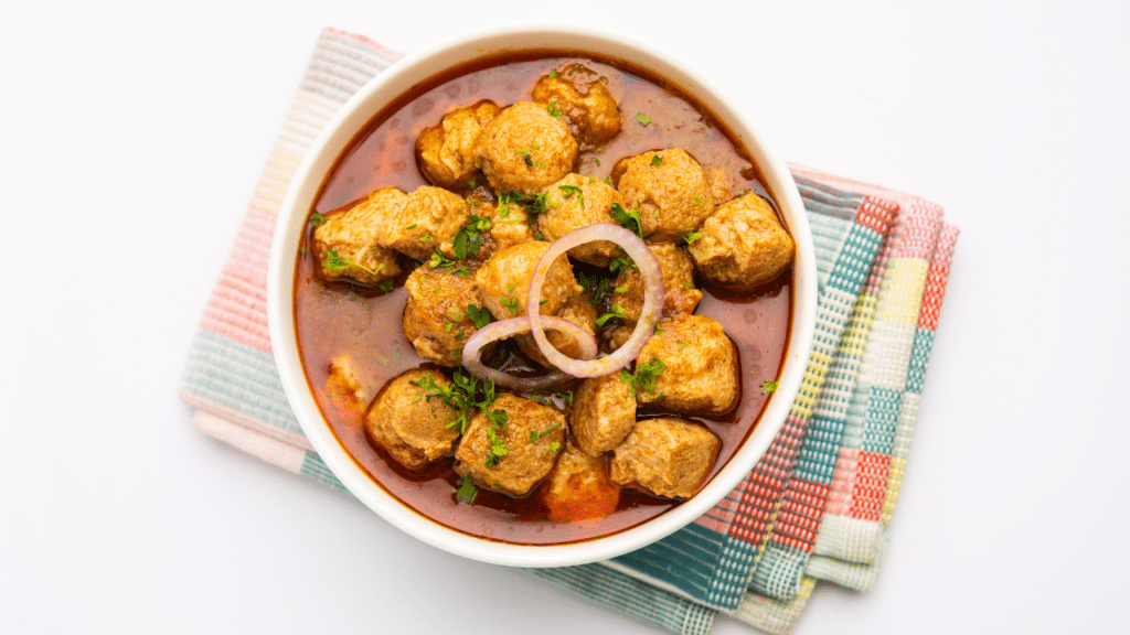 Soya Chunks Curry at home