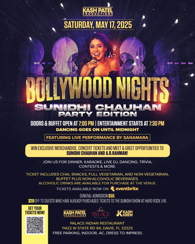 Bollywood Nights: Sunidhi Party Edition Presented by Kash Patel Productions