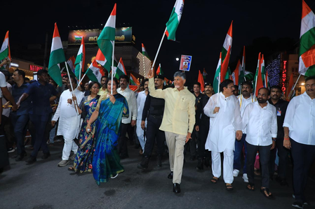 Andhra Pradesh CM, his deputy participate in Tiranga Rally