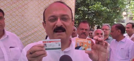 Delhi Minister Sood distributes Ayushman cards to Janakpuri senior citizens