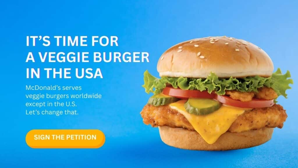 VEGGIE BURGER Petition Indian Community