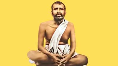 Sri Ramakrishna Paramahamsa with yellow background