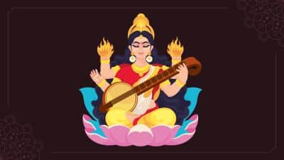 Saraswati Mata's with black background