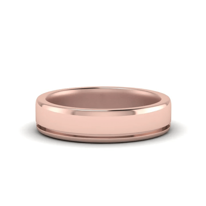 Satin Inlay Wedding Rings