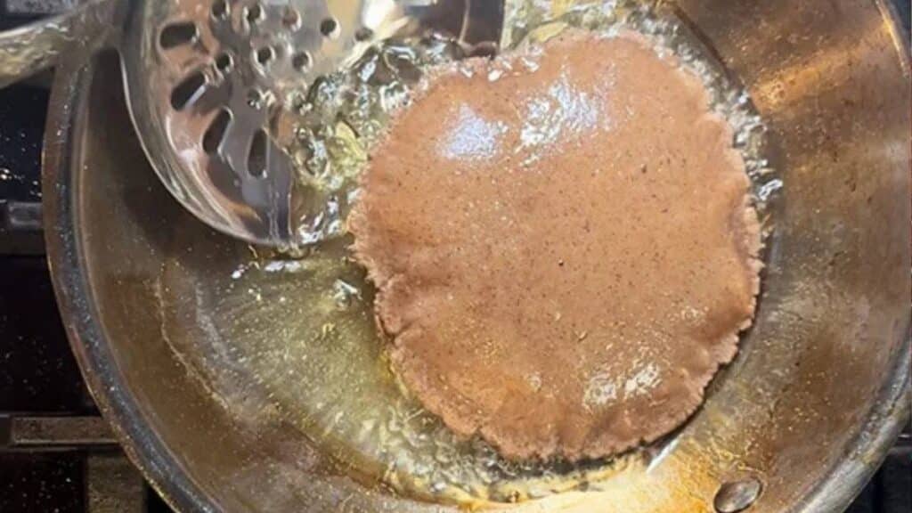 Kuttu Ki Puri Recipe 7 Fry the Puris