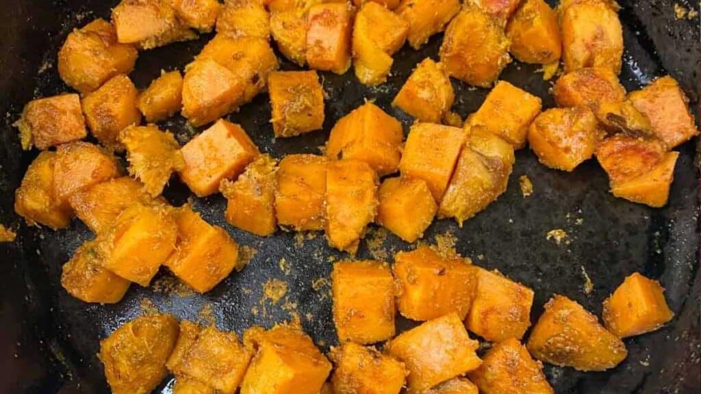Roast the Sweet Potato Cubes