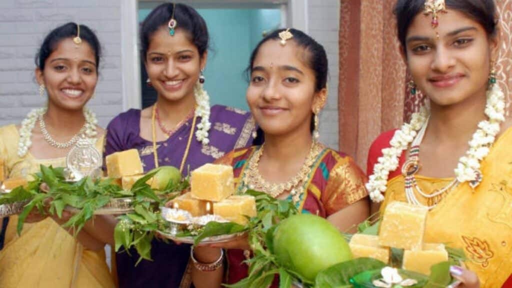 young girls ugadi celebration