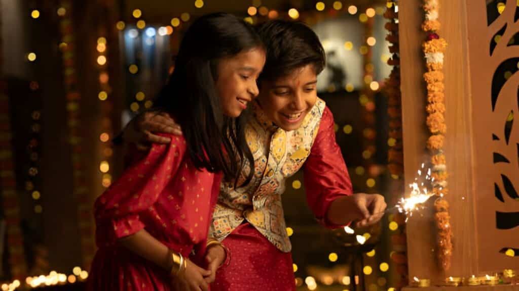 Diwali: Date, Puja Muhurat, Lakshmi Puja Significance, Mantra, Aarti, Rangoli Designs, and Complete Celebration Guide 8 kids in diwali