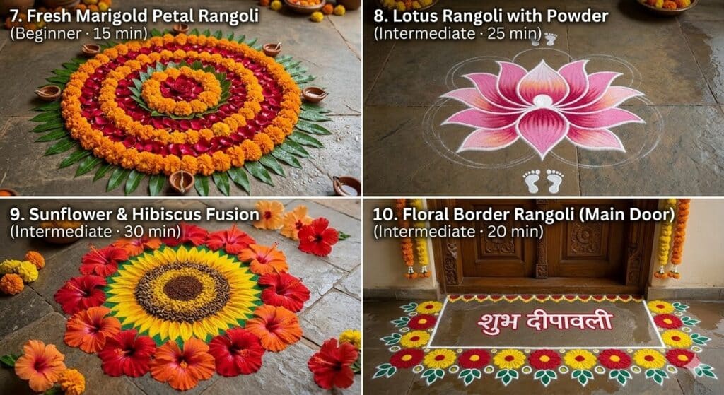 floral rangoli designs
