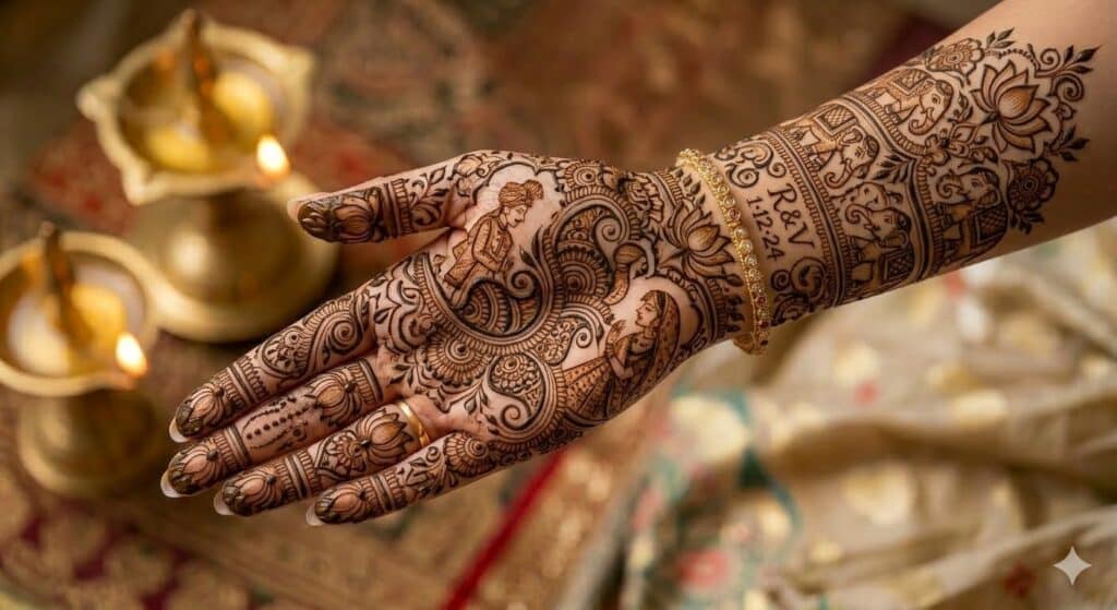 full hand mehendi design look