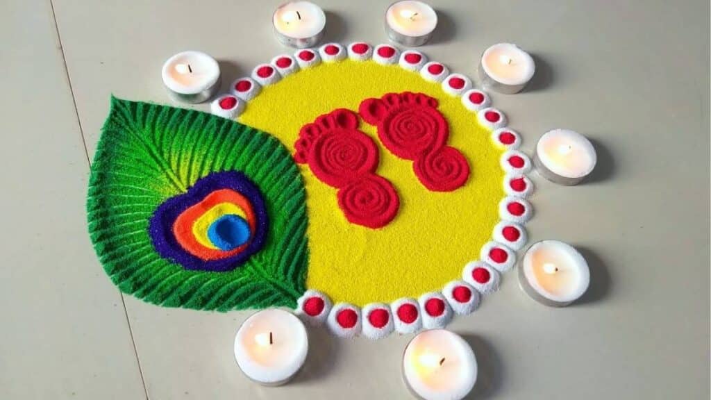 laxmi charan rangoli design