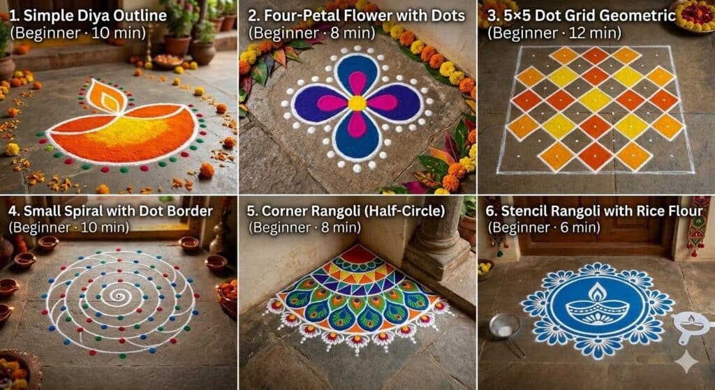 Diwali: Date, Puja Muhurat, Lakshmi Puja Significance, Mantra, Aarti, Rangoli Designs, and Complete Celebration Guide 19 rangoli designs simple