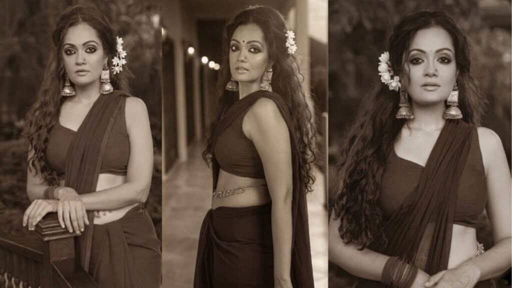 sheena-chohan-vintage-saree-photoshoot