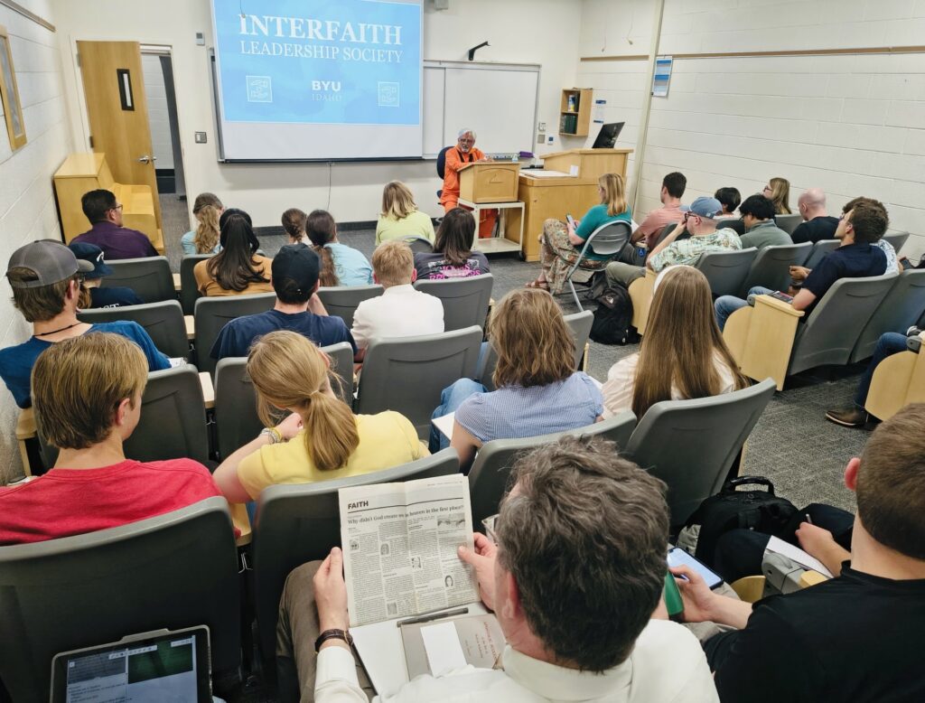 Rajan Zed addressing the students and faculty in a gathering organized by Interfaith Leadership Society of BYU Idaho in Rexburg_ May 28, 2026